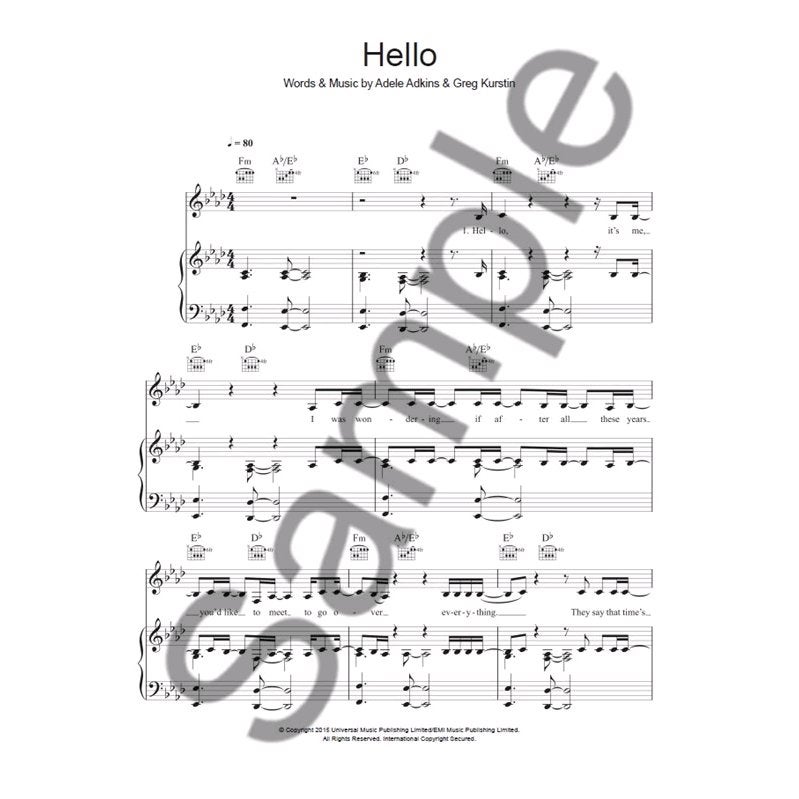 Wise Publications - Adele: Hello (PVG) voor piano, zang, gitaar