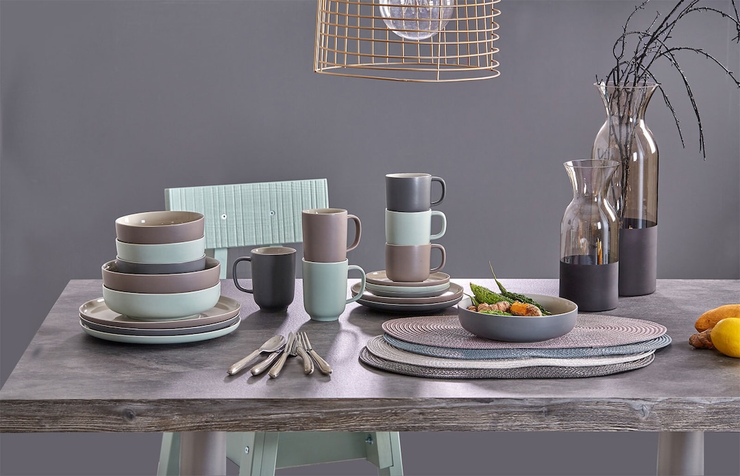 Ritzenhoff & Breker Dessertteller JASPER 6er Set grau/ weiß