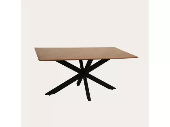 Table à manger effet bois chêne marron 160x75