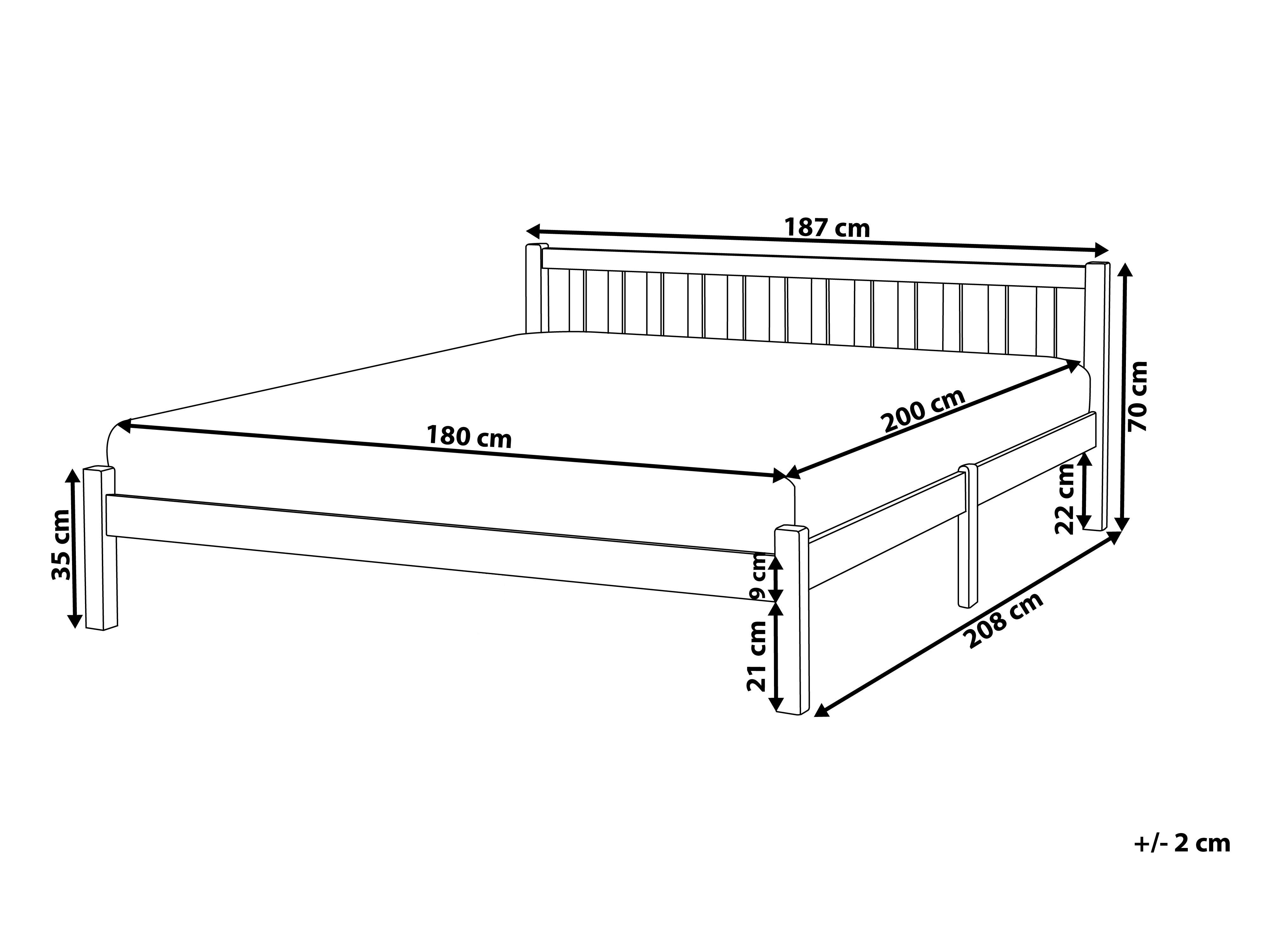 Bed Dennenhout FLORAC 180 x 200 cm Wit