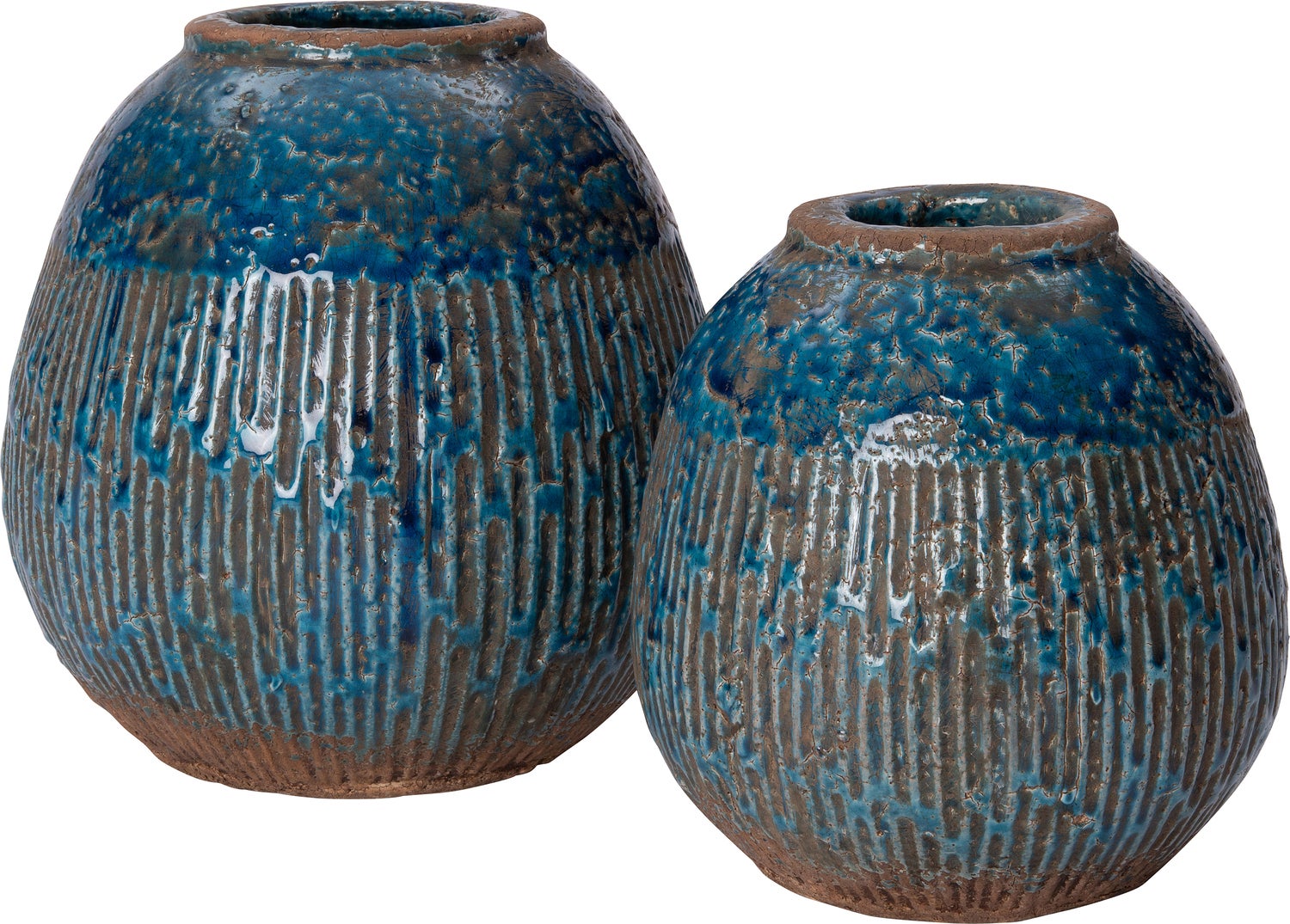 Intratuin vaas Tabitha blauw D 20,5 H 20,5 cm