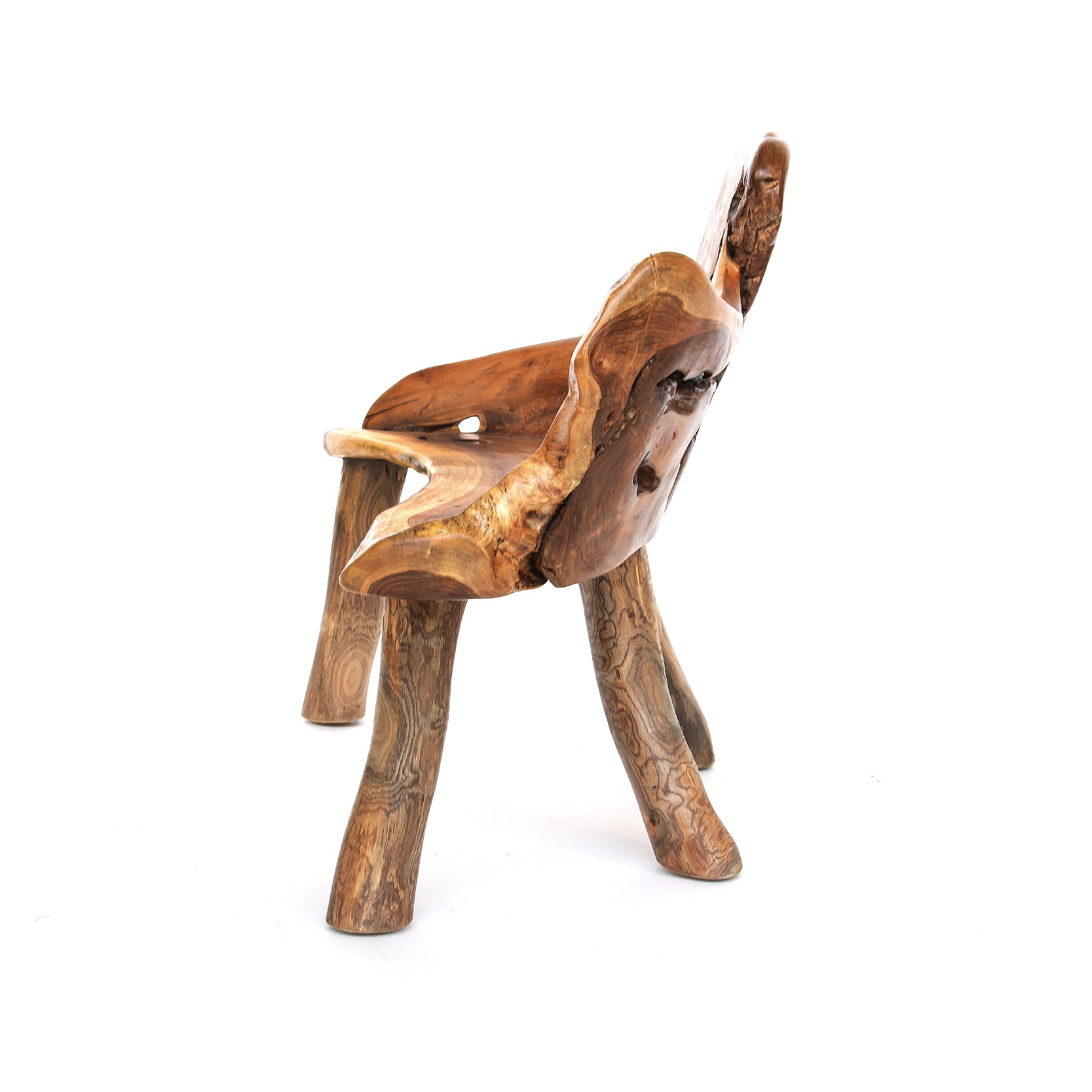 Wurzelholz-Bank, Teak natur, B 120 cm, H 85 cm, L 60 cm von fischer's lagerhaus