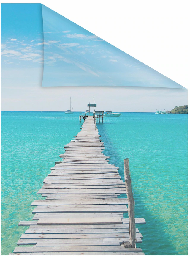 LICHTBLICK ORIGINAL Fensterfolie »El Mar« 1 Stk. blickdicht strukturiert Klebepunkte selbstklebend, Sichtschutz