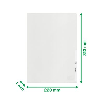 Leitz - 25 Pochettes coin - A4 - pour 40 feuilles - 100% Recyclées