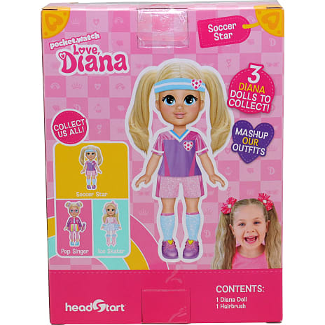 Love Diana fodboldstjerne dukke 15 cm
