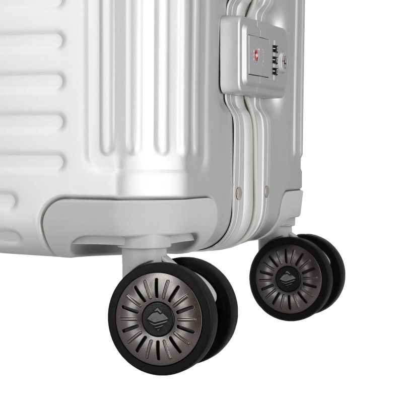 Valise cabine rigide Next Aluminium 55 cm Argent