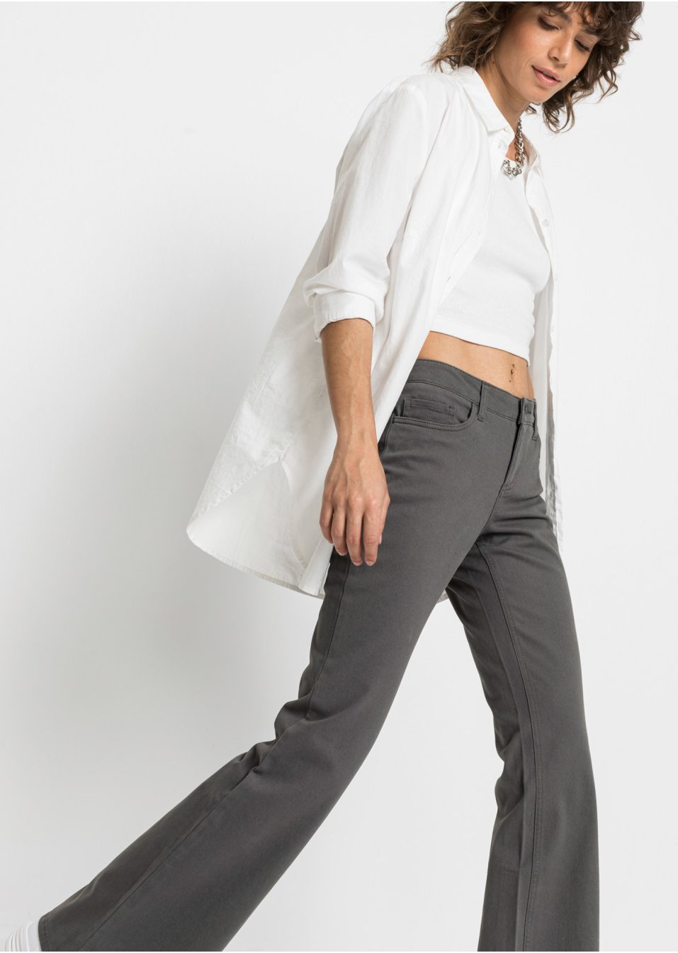 Pantalon évasé en twill