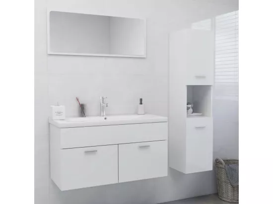 Ensemble de meubles de salle de bain Blanc brillant 53