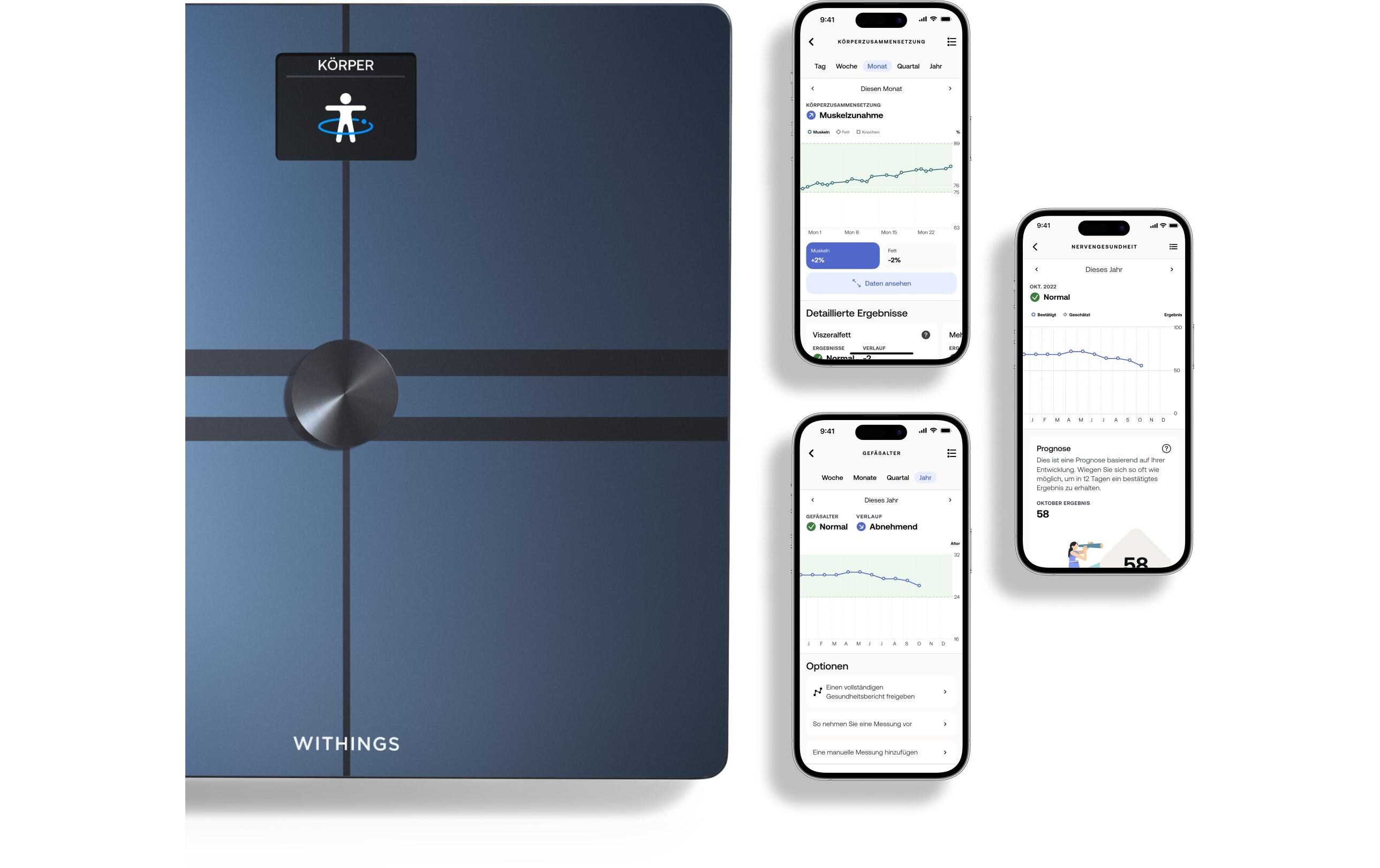 Körperanalysewaage Body Comp Schwarz<br>WLAN-Personenwaage