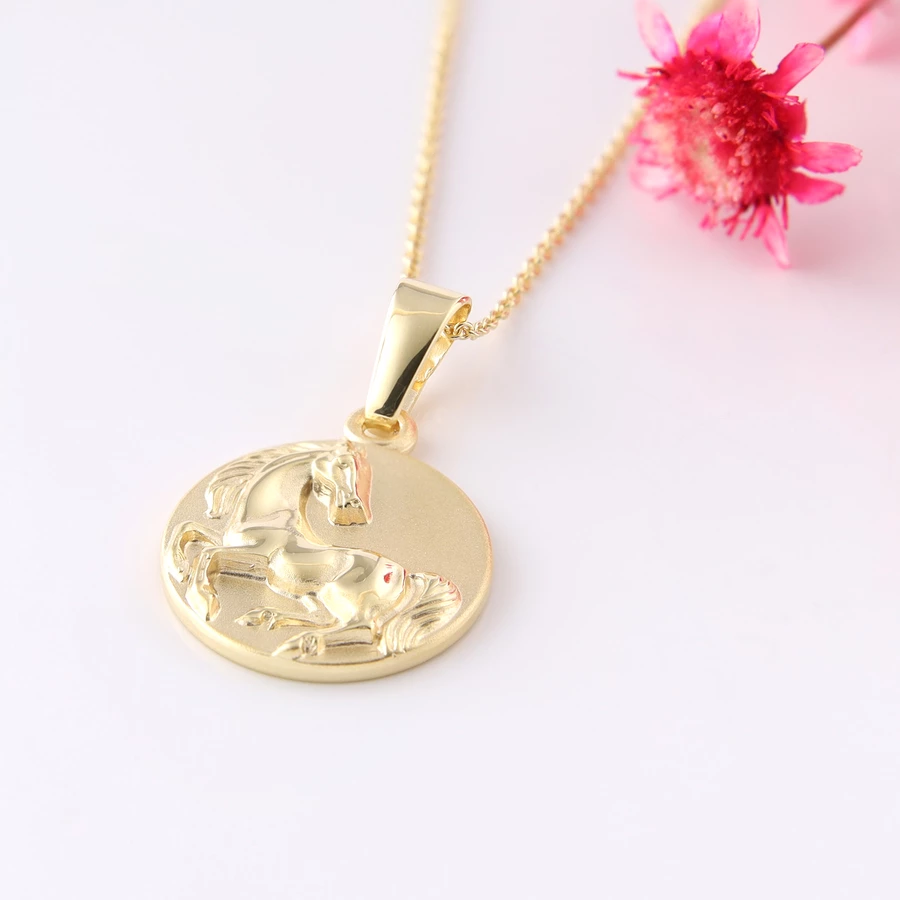 Acalee Kinder-Halskette mit Pferd-Anhänger 333  8K Gold gold