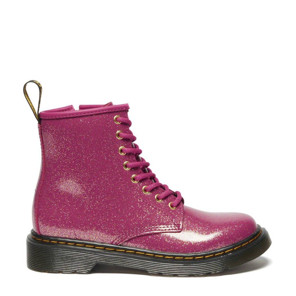 Dr. Martens 1460 Jleren veterboots fuchsia/zilver/goud