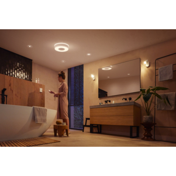 Philips Hue badkamerplafondlamp Xamento wit - warm tot koelwit licht 34W - Ø 38 cm