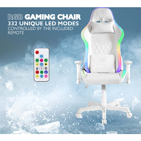 Deltaco RGB gamerstol GAM-080 - hvid