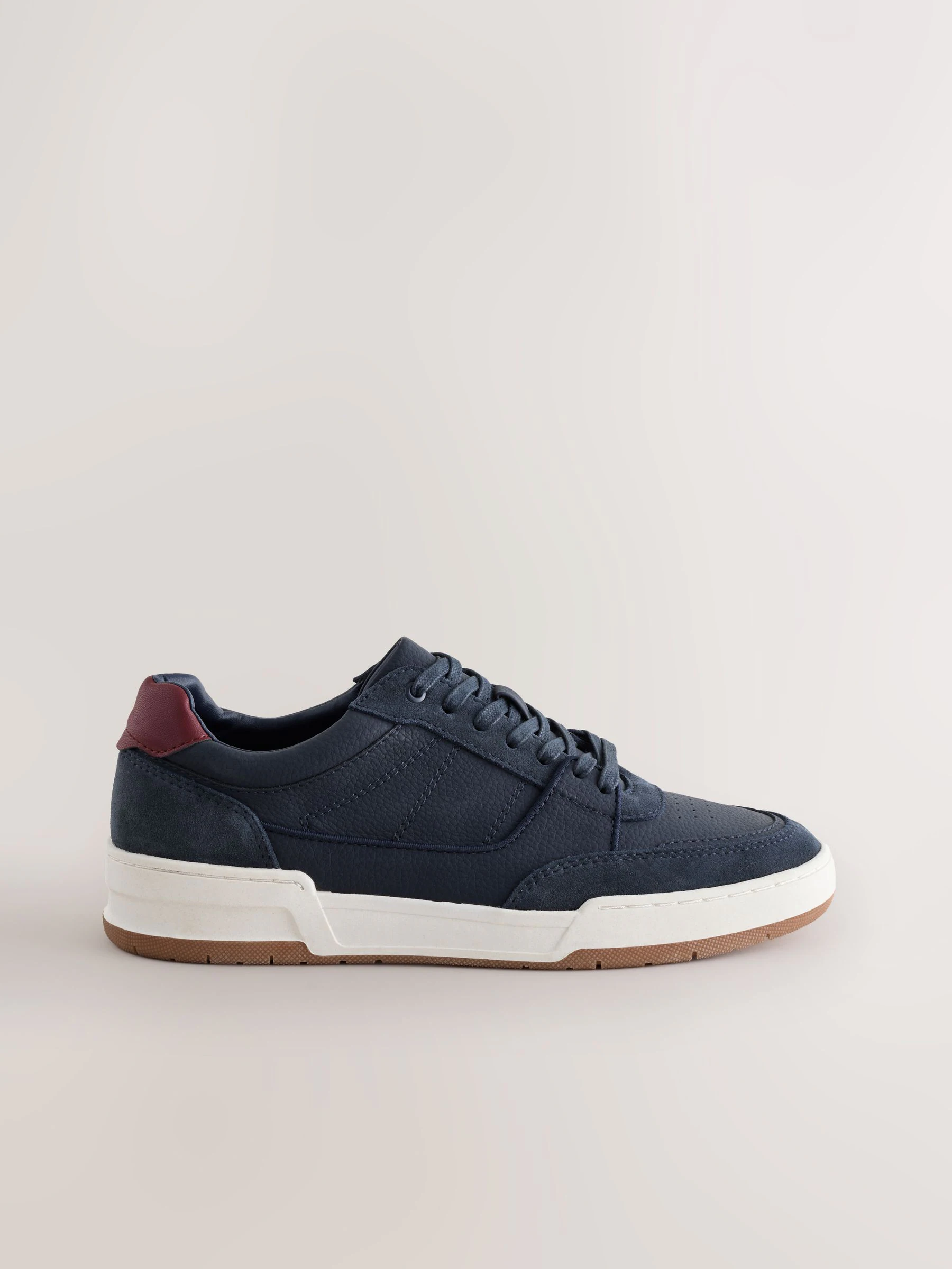 Marineblauw - Smart Casual Trainers with Suede Trim