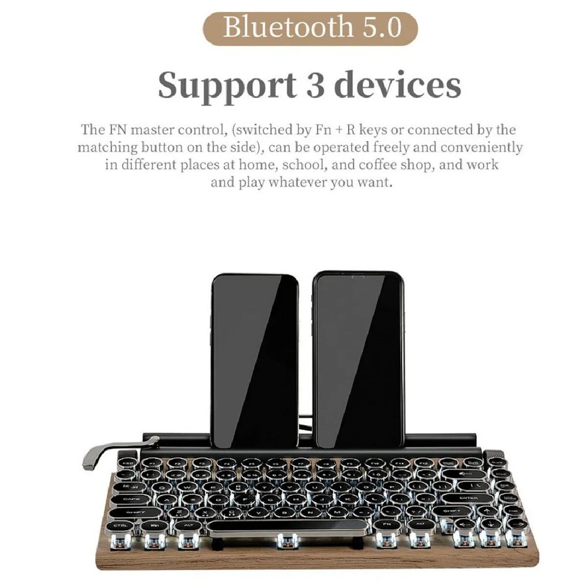 Universal Clavier mécanique USB 84 touches - Couleur bois