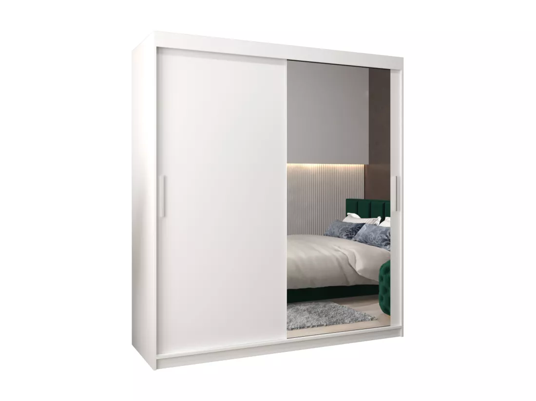 Armoire Tokyo 2 À Portes Coulissantes 200/180/62 2 portes (Blanc/Blanc)