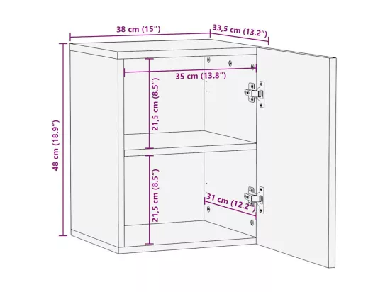 Armoire de salle de bain suspendue bois massif manguier