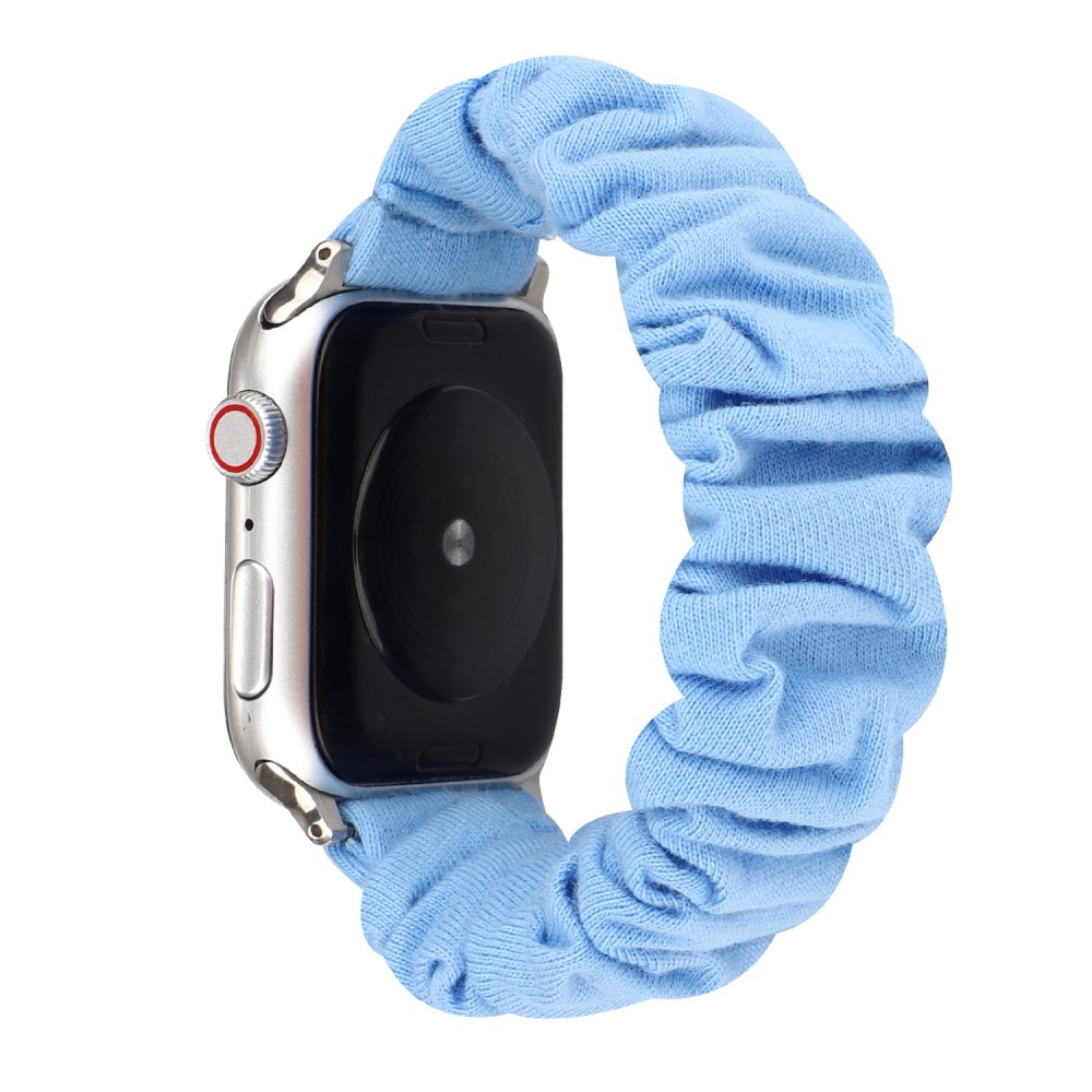 Apple Watch (42/41/40/38 mm) Stoff Ersatz Armband Scrunchie (Gelenkumfang: 170-225mm) - Blau