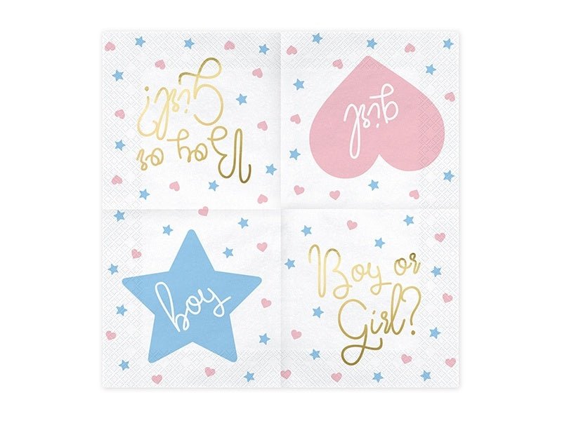 Gender Reveal Servetten Boy Or Girl 33cm 20st