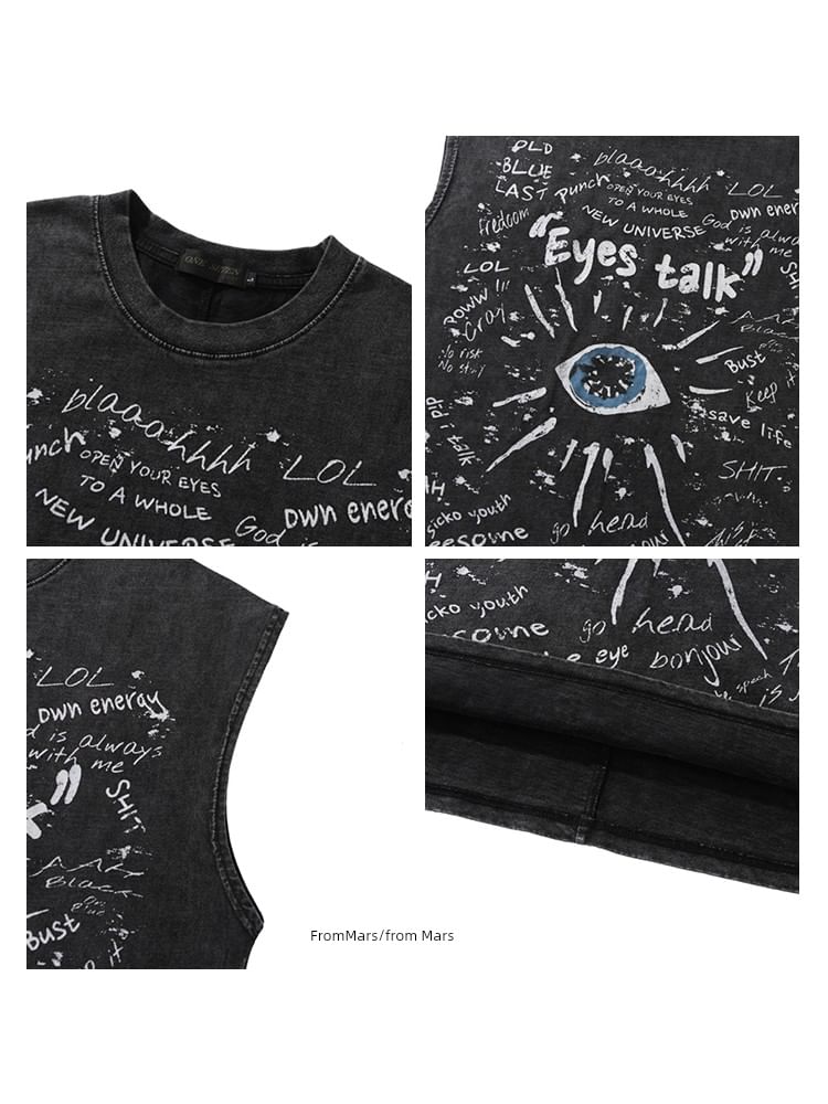 CHIC ERRO - Tanktop met ronde hals en letters