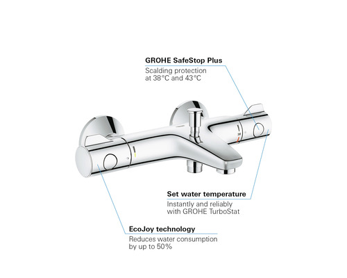GROHE douchekraan met thermostaat GROHTHERM 800 chroom 34567000