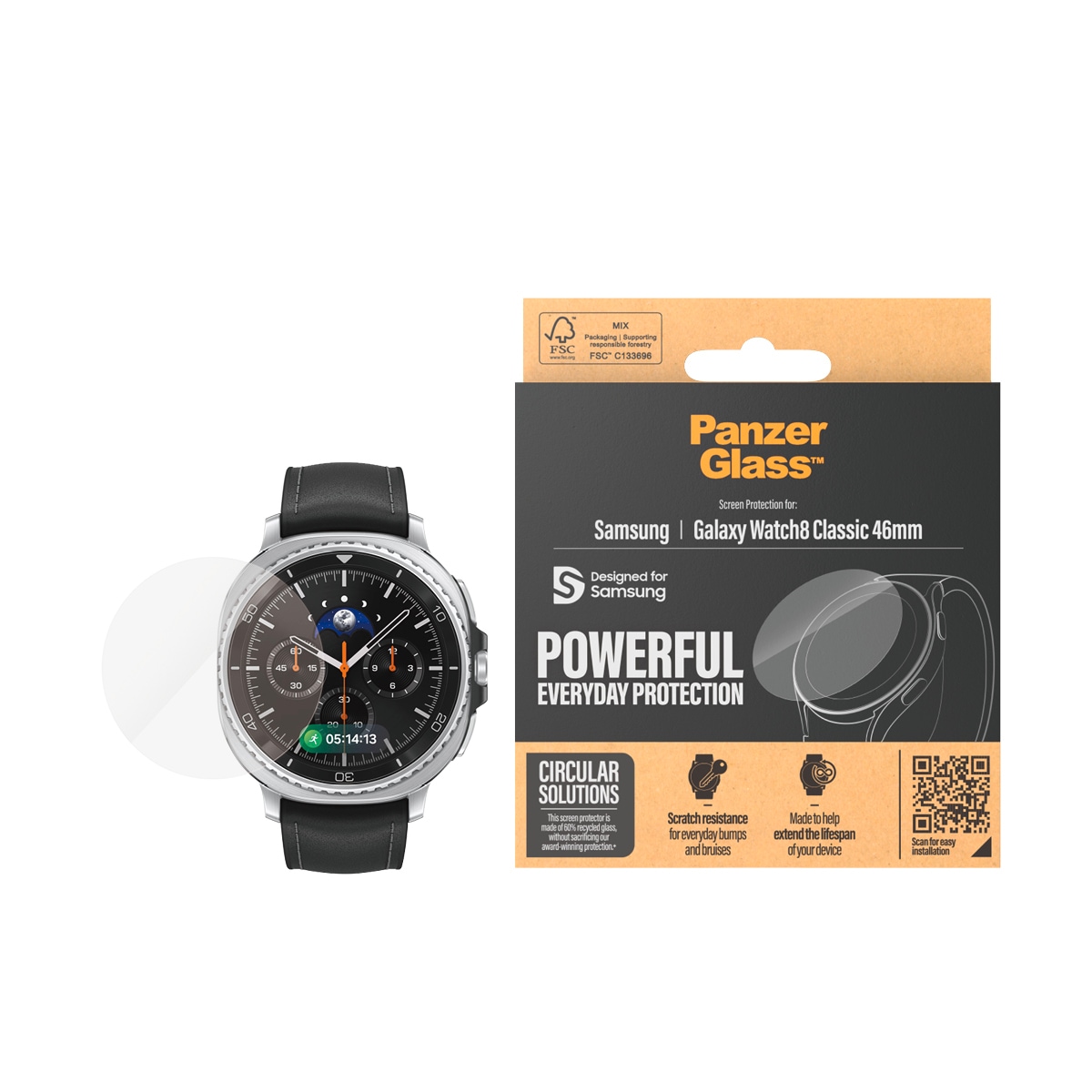 CARE by PanzerGlass Displayschutzglas »Screen Protector für Samsung Galaxy Watch7 Classic 46 mm« für Samsung Galaxy Watch7 Displayschutzfolie, Schutzfolie, Bildschirmschutz, kratz- & stossfest