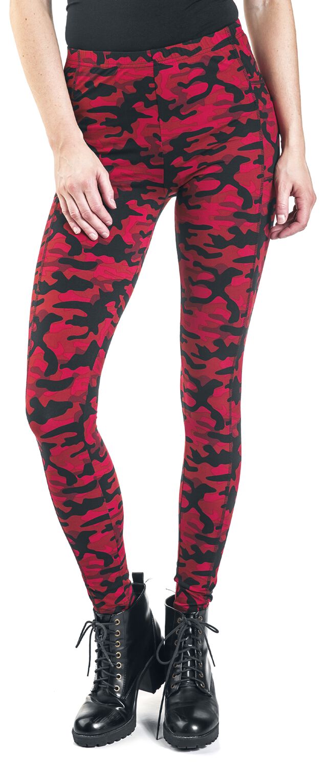 Leggings Rouge Camouflage Avec Poches Latérales | Rock Rebel by EMP Legging