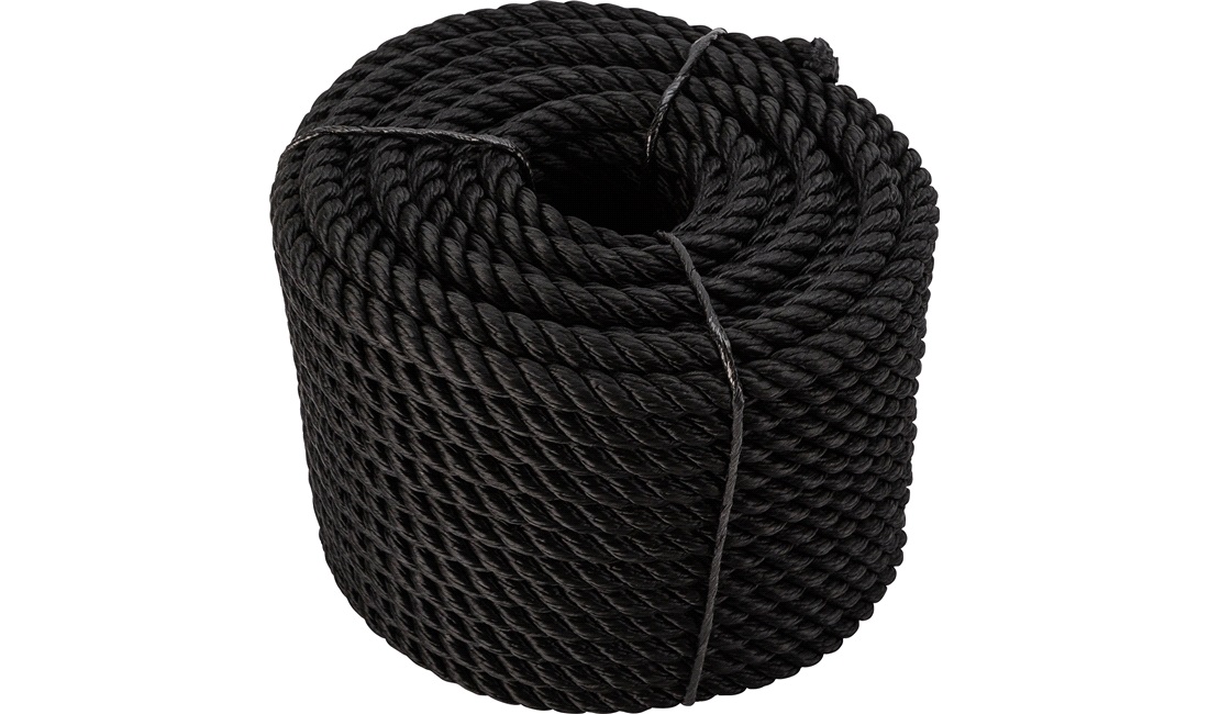 3-Slået PP tov sort Ø10 mm 30 meter