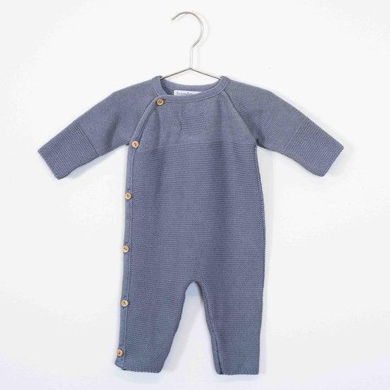 Combinaison sans pieds Petits Chats   Bleu Orage        0 mois   de               La Manufacture de Layette