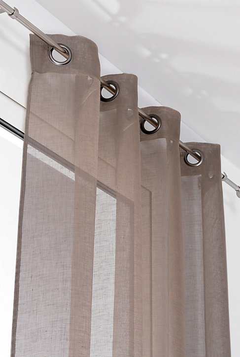 Voilage en lin Linder L.145 x H.260 cm marron brun