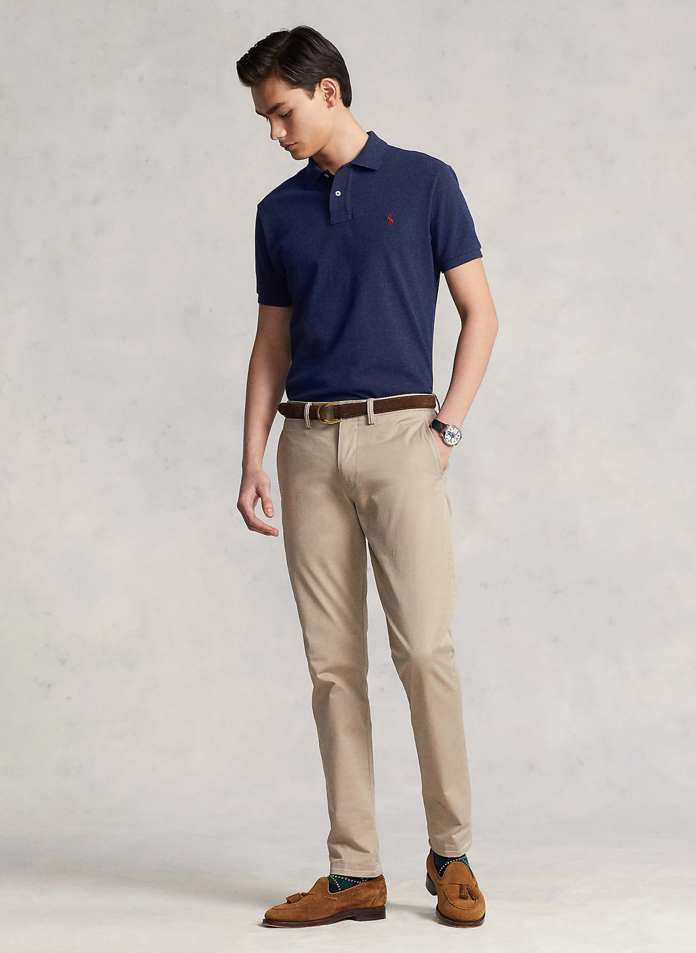 Polo slim-fiit en coton | Bleu