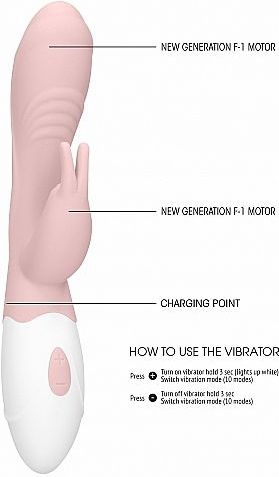 Loveline Juicy Oplaadbare Rabbit Siliconen Vibrator - Roze