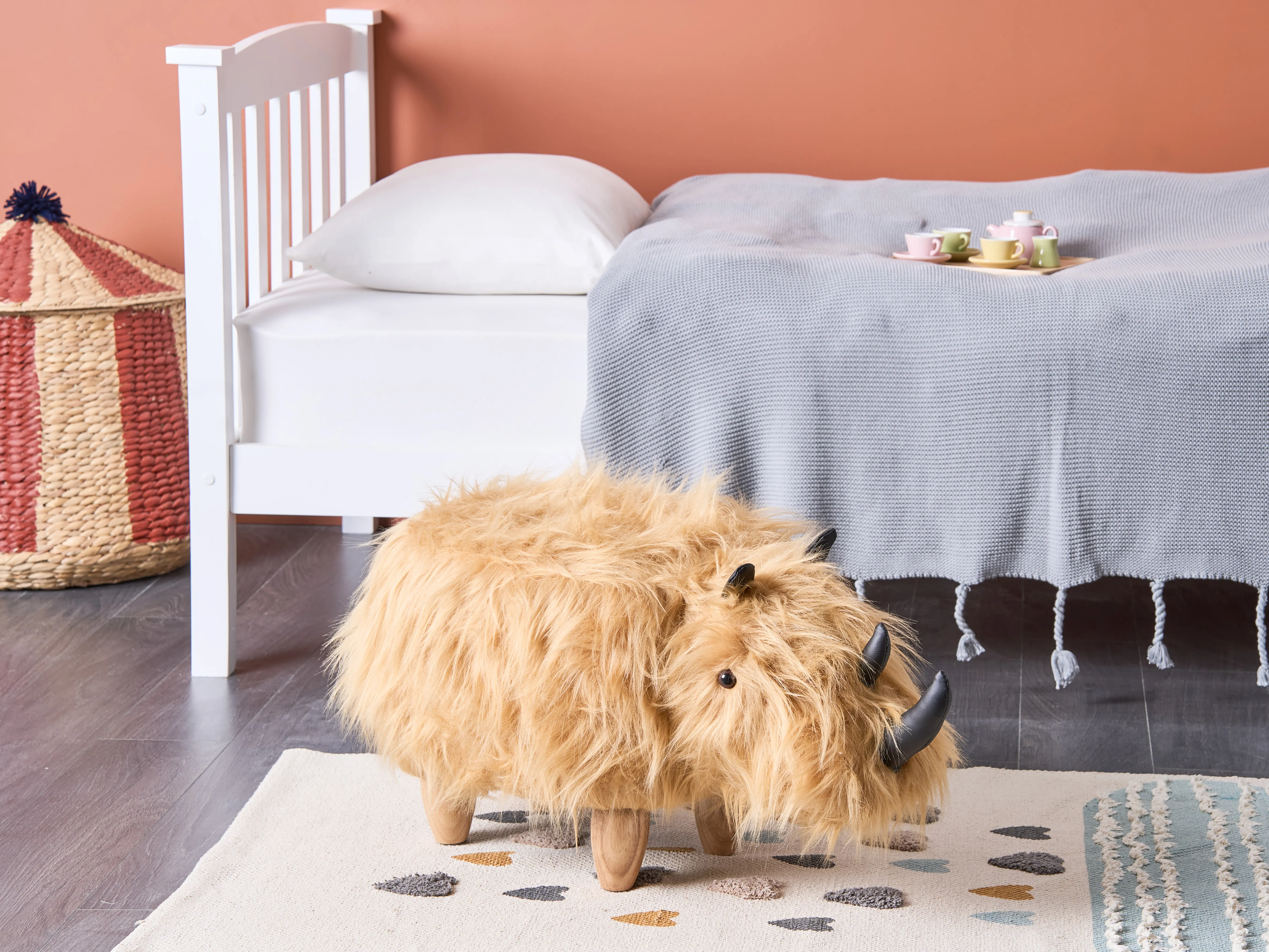 Dierenpoef WOOLLY Nepbont Zandbeige Neushoorn