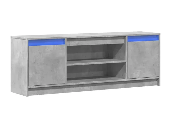 Meuble TV avec LED gris béton 139,5x34x50 cm bois d'ingénierie