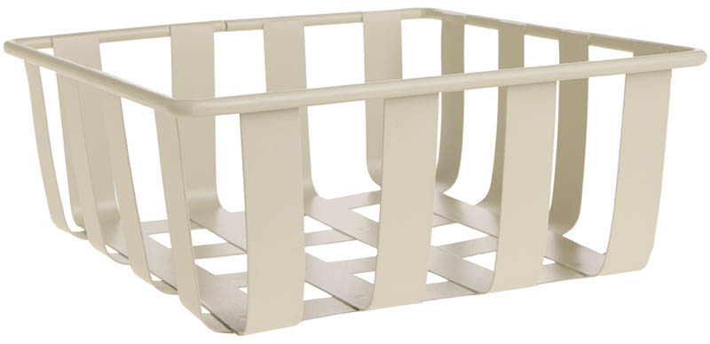 Floke oppbevaringskurv 18x18x7 cm lys beige
