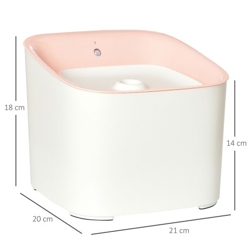 Fonte de água rosa PawHut para gatos
