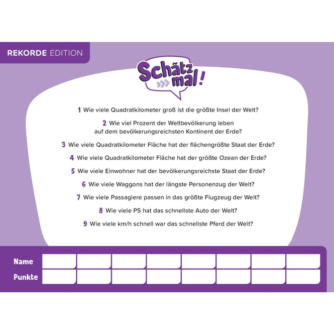 Schätz mal - Rekorde Edition - Das Quiz mit Lach- und Staungarantie