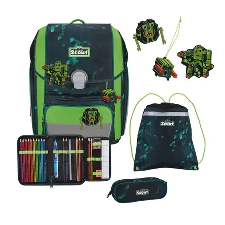 Scout Schulranzen-Set Genius DIN Cubes, 4-teilig