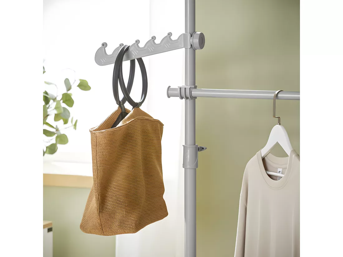 SoBuy Télescope Garde-Robe Système Herkule, 2 Barres Portant de vêtement Largeur (62-110cm) x Hauteur (200-270cm), FRG109-HG