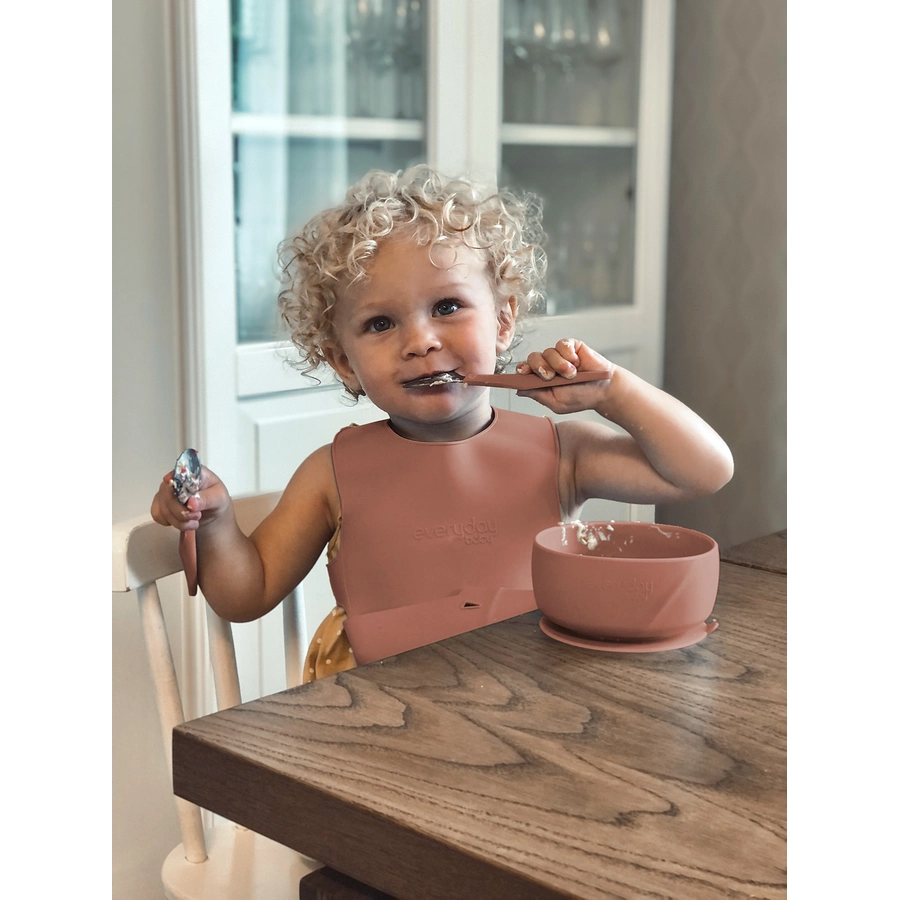 everyday® baby Esslernschüssel mit Saugfuß Silikon, nature red