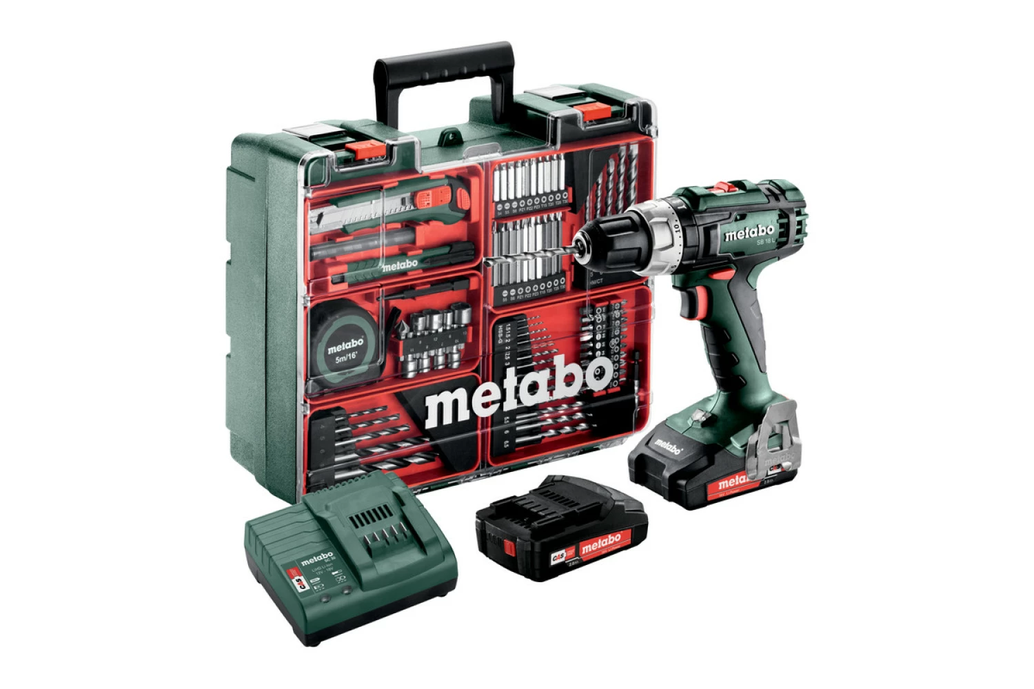 Metabo SB 18 L Mobile Workshop 18V Li-Ion accu klop-/boormachine set (2x 2,0Ah accu) in koffer - 50Nm incl. 73 delige accessoires set