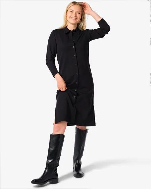 robe boutonnée Elia pour femme  noir