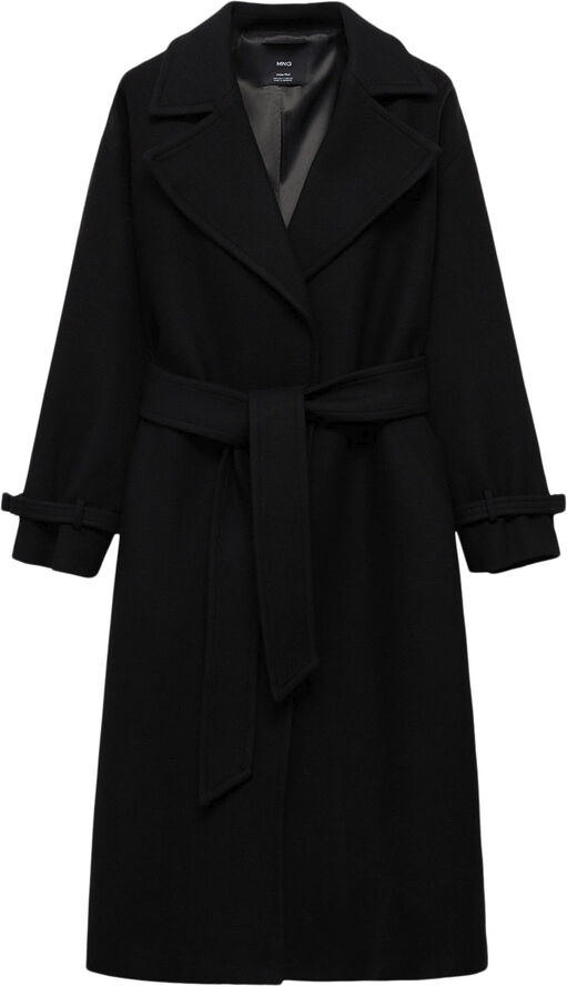 MANGO Maxi lapel Manteco wool coat Black