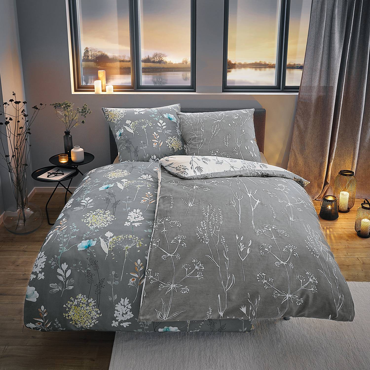 Kleine Wolke Mako-Satin Wendebettwäsche 