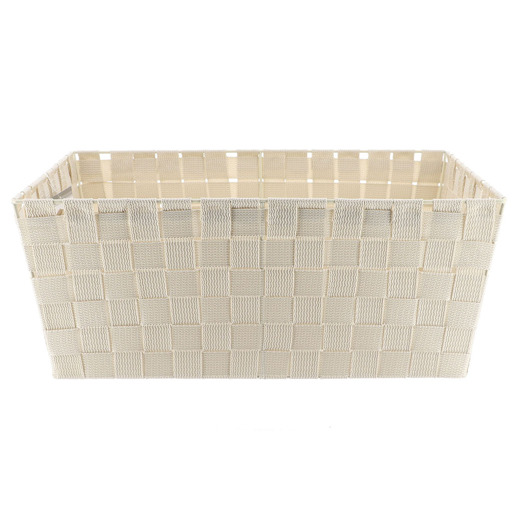 Panier rangement polyester ivoire 32.5x18x45cm