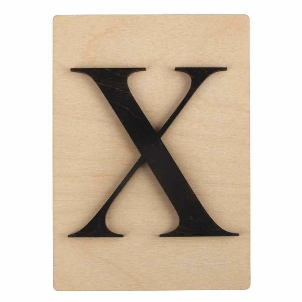 Lettre en bois 14,8 x 10,5 cm - x