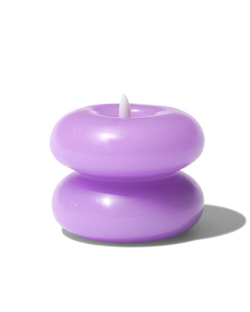 bougie moulée LED avec cire Ø10x7.5 lilas