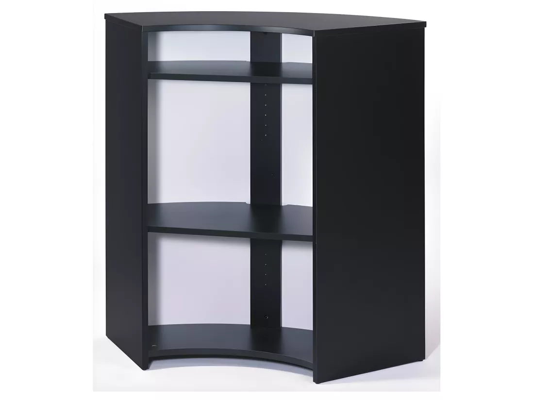 Meuble Comptoir Bar Noir 3 Niches Repose-Pieds Métal 106,9 x 104,8 x 53,3 cm - Coloris: Capitons 911
