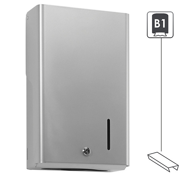 Distributeur essuie-mains - 400 feuilles - stella - gris métal 9006