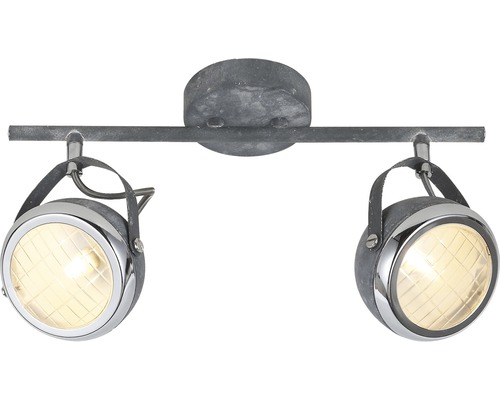 Plafondlamp, 2-lichts, B 37 cm, grijs